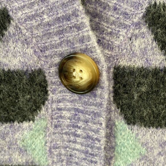 Hyfve Women’s Long Sleeve Lavender Geometric Button Cardigan Oversized sz S - Picture 14 of 15